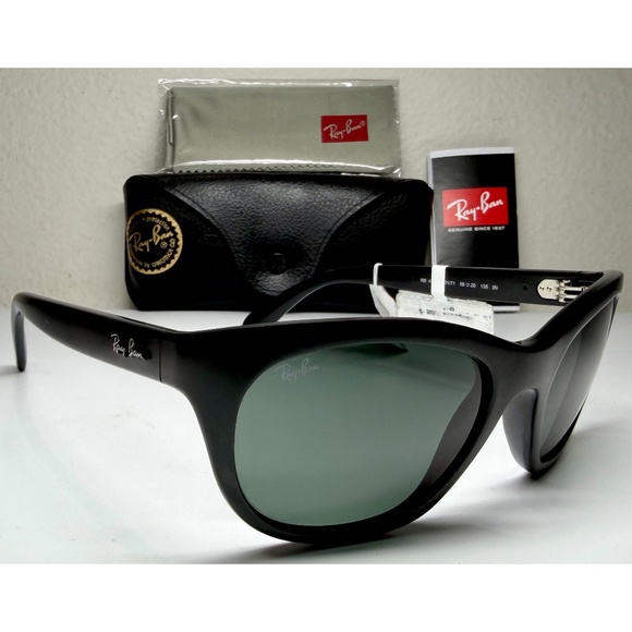 RAY-BAN RB4216 601/71 POLISHED BLACK DARK GREEN SQUARE SUNGLASSES. 56mm main image 6
